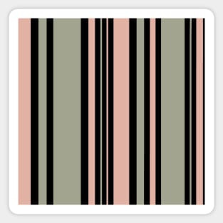 Pink and Moss Stripes Sticker